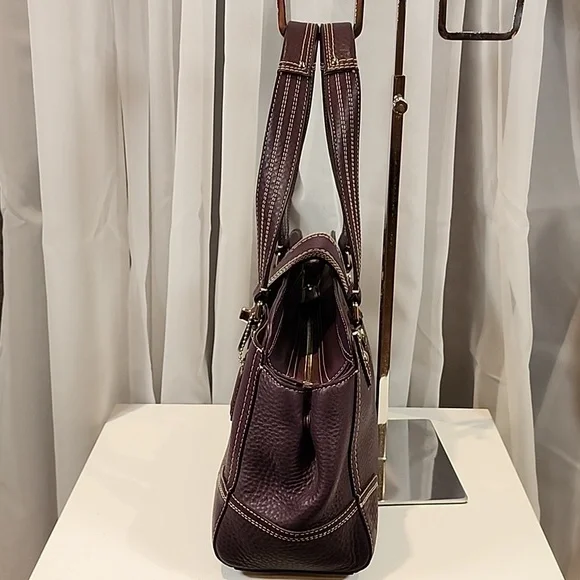 Coach Hamptons Purple Leather Satchel - Picture 6 of 12